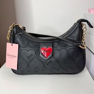 Juicy Couture Love Is Juicy Shoulder Bag Heart Liquorice.